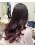 コテ巻きデジタルパーマ×ラベンダーピンク