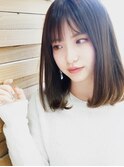 ワンカール　ミディアムボブ　前髪カット