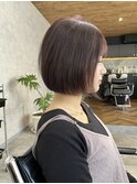 切りっぱなしボブ　前下がりボブ　髪質改善カラー　岐阜美容室