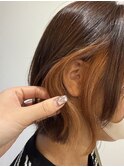 オレンジベージュイヤリングカラー♪ブリーチ一回より可能です！