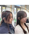 顔周りカット/ストレートパーマ/クロスパーマ &nbsp;【山中】