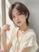 ノア 三宮店(NOA)&nbsp;【NOA】大人ショート×シースルーバング×ブラウンベージュ