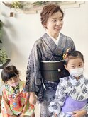 お着物を着て親子で日本舞踊の発表会へ