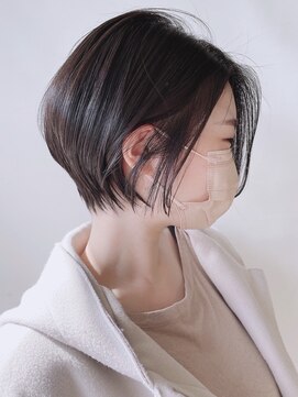 モリオフロムロンドン 原宿本店(morio from London) 【morio 原宿】黒髪大人可愛い　丸みショート　耳かけ小顔