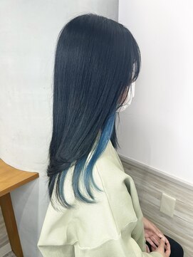 リーオオサカ(Lee Osaka) 【チラッと見える】ブルーBLACK×アクアブルー/新出奈津樹