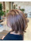 透明感カラーのあるミディアムスタイルCALI・田町・三田・美容室