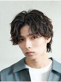 メンズシースルーマッシュニュアンスパーマシャドウパーマテテ風