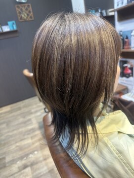 サロン ド ベルダンス(Salon de Belle danse) ウルフレイヤー　メッシュハイライト　白髪ぼかし　グレージュ