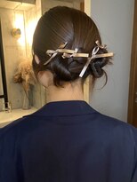 【あきら】ヘアセットリボンカチモリ卒業式パーティーヘア結婚式