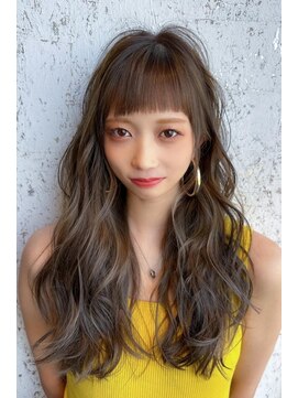 ヘアーズ ベリー 新金岡店(hairs BERRY) ぱっつん前髪愛されくせ毛風カール外ハネボブカールセミディ美髪