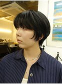 黒髪丸みショートボブレイヤーカットウルフ大通駅バスセンター駅