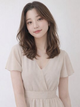 フラッグ バイ ヘッドライト 名古屋金山店(FLAG by HEADLIGHT) 韓国風レイヤー/外ハネくびれ/ミディアムレイヤー/ぱっつん前髪