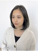 大人ボブ×オリーブグレージュ