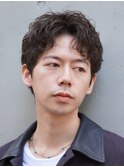 原宿メンズパーマルーズショートアクティブショートツイスパ緩め