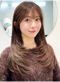 前髪イメチェンピンクベージュクールショートレイヤーカット