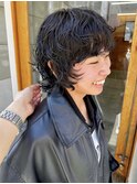 ショートウルフパーマ　レイヤーパーマ　ニュアンスパーマ　