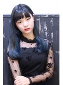 モードニュアンス☆ワンレングス×ネイビーブルー