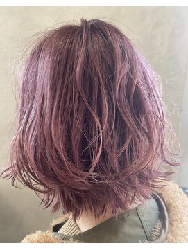 エッジ ヘア メイク(edge hair +make) ラズベリーカラー/ピンクカラー/ダブルカラー/ボブレイヤー