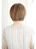 吉祥寺3分/透明感セクションカラー外ハネボブペールベージュ/045