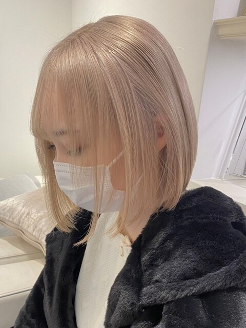 3466オルチャンヘアタンバルモリボブマニッシュショート金髪ボブ