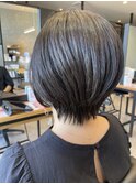 すっきり丸みショート ツヤ髪ナチュラル黒髪暗髪