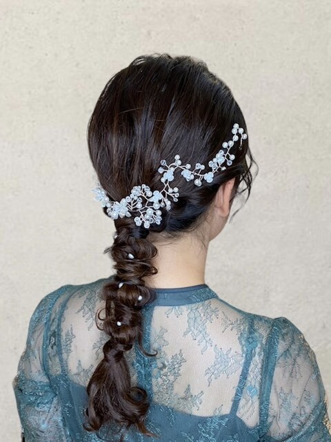 お呼ばれヘアセット/結婚式/二次会