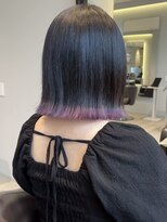 ケリーアン 太田(kelly.un)&nbsp;切りっぱなしボブ / 裾カラーパープル / 大人デザインカラー
