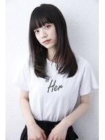 ルーカ 恵比寿(LU-CA)&nbsp;黒髪ロングレイヤー　重め前髪　恵比寿