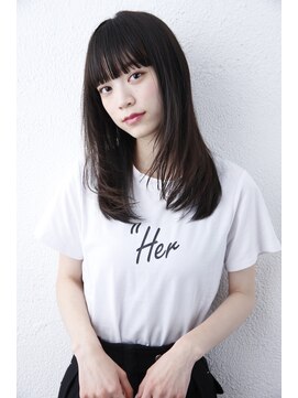 ルーカ 恵比寿(LU-CA) 黒髪ロングレイヤー　重め前髪　恵比寿