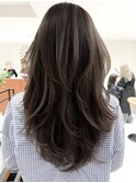 レイヤーカットハイライトインナーカラーダブルカラー白髪ぼかし