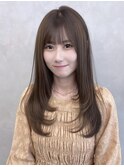 ◎ワンカールレイヤーカットマロンベージュこなれストレート