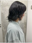 ＊くせ毛風ボブアンニュイ時短くせ毛カット前髪あり30代40代3