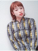 イヤリングカラー　ボブ　大人かわいい　フェザーバング