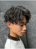 ツーブロックメンズパーマニュアンスパーマ韓国マッシュマンバン