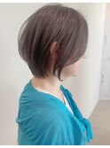 say.ショートボブひし形ショートオリーブグレーアッシュ小顔