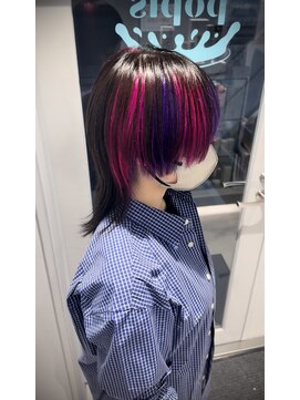 ポプルス(popls) ウルフカット/ショートウルフ/デザインウルフ/推しカラー