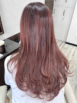 ベルヘアーデザイン 堺東(Belle hair Design) ピンクブラウンレイヤーカットイルミナカラーパープル堺東