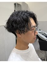 ビカム 名駅EAST(become) 波巻きシャドウパーマ×刈り上げセンターパート/くせ毛風/名古屋