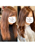 前髪エクステ20代30代大人女子　ココアブラウン　韓国人風巻き