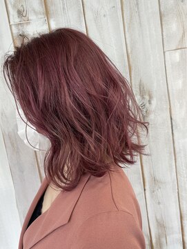 アリーズ シブヤ(ALLYS shibuya) ゆるふわボブ こなれヘア カシスピンク