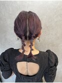 ツイン編みおろし ヘアアレンジ