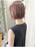 【Cuna】ミニボブ_大人ボブ__オレンジカラー_オレンジベージュ