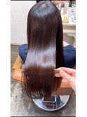 オルチャンヘアミルクチョコレートシルキーリラクシー斜めバング