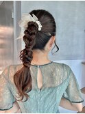 【高めポニーテール】/結婚式/二次会/同窓会/銀座/ヘアセット