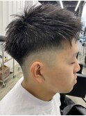 □フェードカット#ベリーショート#ビジネス＃ニュアンスパーマ