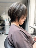 ロンド エメ 柏(Lond aimer) ワイドバング×ブリーチなしダブルカラー髪質改善ショート[柏]