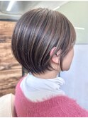熊本ショート　丸みショート　白髪ぼかし　熊本美容室　上通り