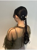 タイトあみおろしヘアスタイル