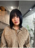 ボブ/レイヤーカット/ブルーブラック/髪質改善/顔周り前髪カット