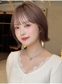 マロンベージュ/ボブ/前髪/レイヤー/髪質改善/縮毛矯正/原宿